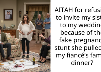 AITAH for refusing to invite my sister to my wedding because of the fake pregnancy stunt she pulled at my fiancé’s family dinner?