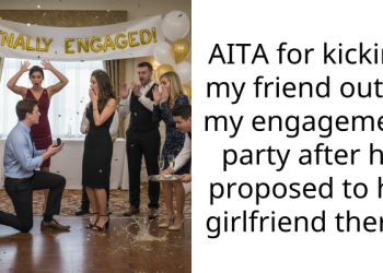 AITA for kicking my friend out of my engagement party after he proposed to his girlfriend there?