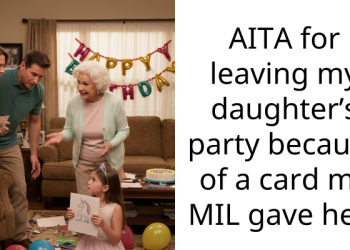 AITA for leaving my daughter’s party because of a card my MIL gave her?