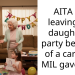 AITA for leaving my daughter’s party because of a card my MIL gave her?
