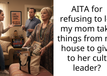 AITA for refusing to let my mom take things from my house to give to her cult leader?
