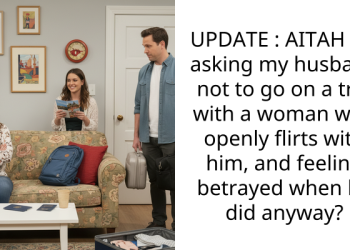 UPDATE : AITAH for asking my husband not to go on a trip with a woman who openly flirts with him, and feeling betrayed when he did anyway?