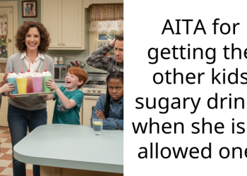 AITA for getting the other kids sugary drinks when she isn’t allowed one?