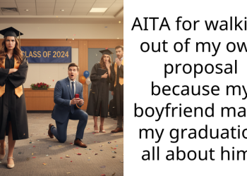 AITA for walking out of my own proposal because my boyfriend made my graduation all about him?