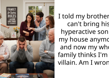 I told my brother he can’t bring his hyperactive son to my house anymore, and now my whole family thinks I’m the villain. Am I wrong?”