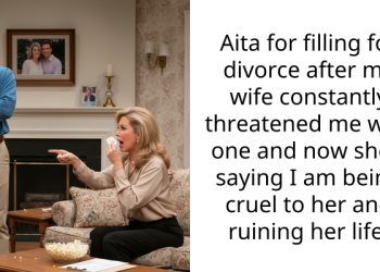 Aita for filling for divorce after my wife constantly threatened me with one and now she’s saying I am being cruel to her and ruining her life.