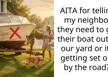 AITA for telling my neighbor they need to get their boat out of our yard or it’s getting set out by the road?