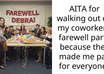 AITA for walking out on my coworker’s farewell party because they made me pay for everyone?