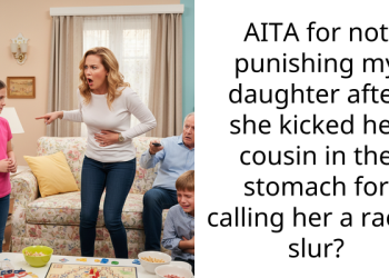 AITA for not punishing my daughter after she kicked her cousin in the stomach for calling her a racial slur?