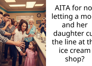AITA for not letting a mom and her daughter cut the line at the ice cream shop?