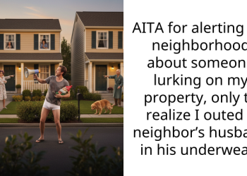 AITA for alerting my neighborhood about someone lurking on my property, only to realize I outed a neighbor’s husband in his underwear?
