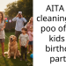 AITA for cleaning dog poo off my kids at birthday party?