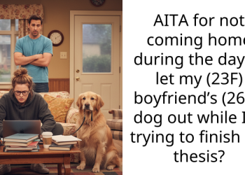 AITA for not coming home during the day to let my (23F) boyfriend’s (26M) dog out while I’m trying to finish my thesis?