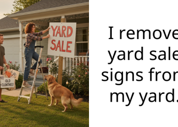 I remove yard sale signs from my yard.