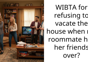 WIBTA for refusing to vacate the house when my roommate has her friends over?