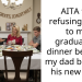 AITA for refusing to go to my graduation dinner because my dad brought his new wife?