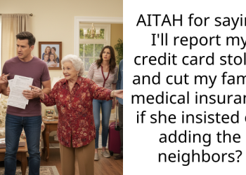 AITAH for saying I’ll report my credit card stolen and cut my family medical insurance if she insisted on adding the neighbors?