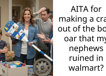 AITA for making a craft out of the boat oar that my nephews ruined in walmart?