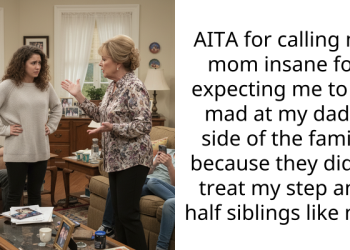 AITA for calling my mom insane for expecting me to be mad at my dad’s side of the family because they didn’t treat my step and half siblings like me?