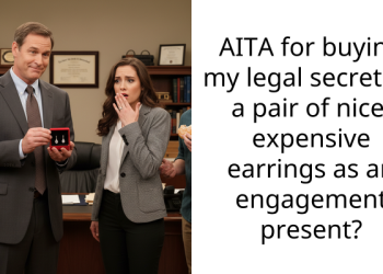 AITA for buying my legal secretary a pair of nice, expensive earrings as an engagement present?