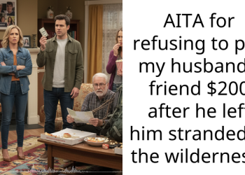AITA for refusing to pay my husband’s friend $200 after he left him stranded in the wilderness?