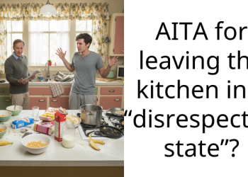 AITA for leaving the kitchen in a “disrespectful state”?