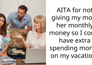 AITA for not giving my mom her monthly money so I could have extra spending money on my vacation?