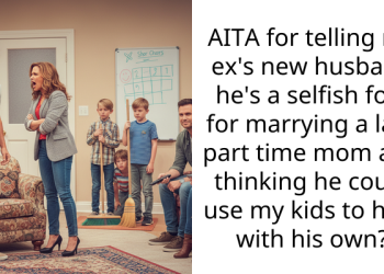 AITA for telling my ex’s new husband he’s a selfish fool for marrying a lazy part time mom and thinking he could use my kids to help with his own?