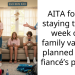 AITA for not staying the full week on a family vacation planned by my fiancé’s parents