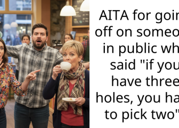 AITA for going off on someone in public who said “if you have three holes, you have to pick two”?