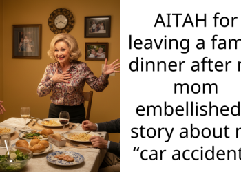AITAH for leaving a family dinner after my mom embellished a story about my “car accident?”