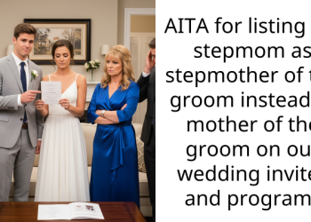 AITA for listing my stepmom as stepmother of the groom instead of mother of the groom on our wedding invites and program?