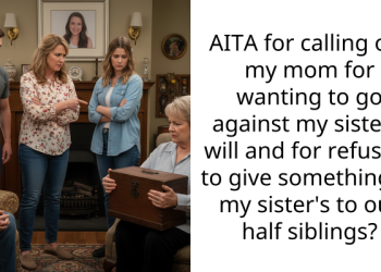AITA for calling out my mom for wanting to go against my sister’s will and for refusing to give something of my sister’s to our half siblings?