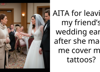 AITA for leaving my friend’s wedding early after she made me cover my tattoos?