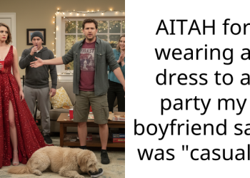 AITAH for wearing a dress to a party my boyfriend said was “casual”?