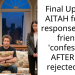 Final Update: AITAH for my response to my friends ‘confession’ AFTER she rejected me.