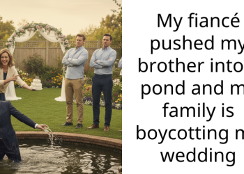 My fiancé pushed my brother into a pond and my family is boycotting my wedding