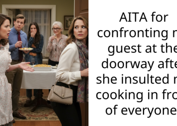 AITA for confronting my guest at the doorway after she insulted my cooking in front of everyone?