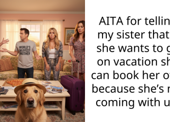 AITA for telling my sister that if she wants to go on vacation she can book her own because she’s not coming with us?