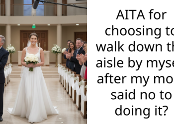 AITA for choosing to walk down the aisle by myself after my mom said no to doing it?