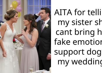 AITA for telling my sister she cant bring her fake emotional support dog to my wedding?