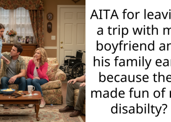 AITA for leaving a trip with my boyfriend and his family early because they made fun of my disabilty?