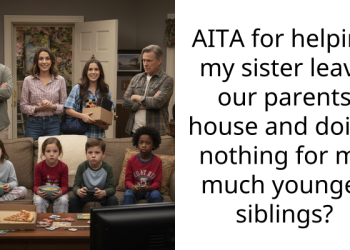 AITA for helping my sister leave our parents house and doing nothing for my much younger siblings?