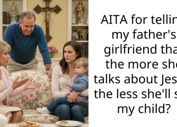 AITA for telling my father’s girlfriend that the more she talks about Jesus, the less she’ll see my child?