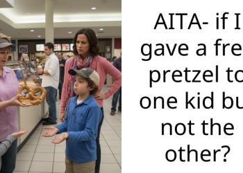 AITA- if I gave a free pretzel to one kid but not the other?