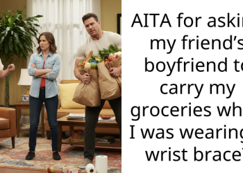 AITA for asking my friend’s boyfriend to carry my groceries when I was wearing a wrist brace?