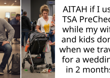 AITAH if I use TSA PreCheck while my wife and kids don’t when we travel for a wedding in 2 months