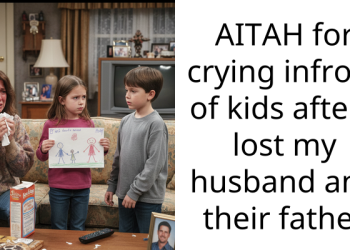 AITAH for crying infront of kids after I lost my husband and their father