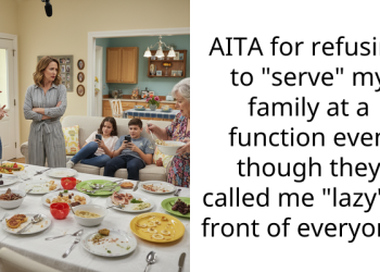AITA for refusing to “serve” my family at a function even though they called me “lazy” in front of everyone?