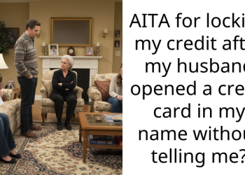 AITA for locking my credit after my husband opened a credit card in my name without telling me?